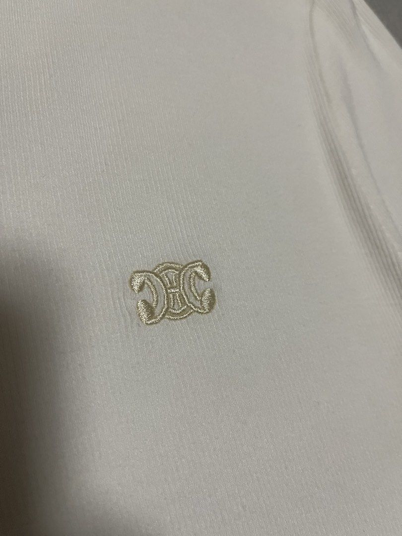Celine Embroid Knit Stretchy Top (Category: Luxury Apparel) located in Bulacan. Submitted by sanjisthrift (Listing ID 1464343135, Image 3). Description: Size XSmall to Small Width 16 Length 22.5 Excellent Condition 9/10.