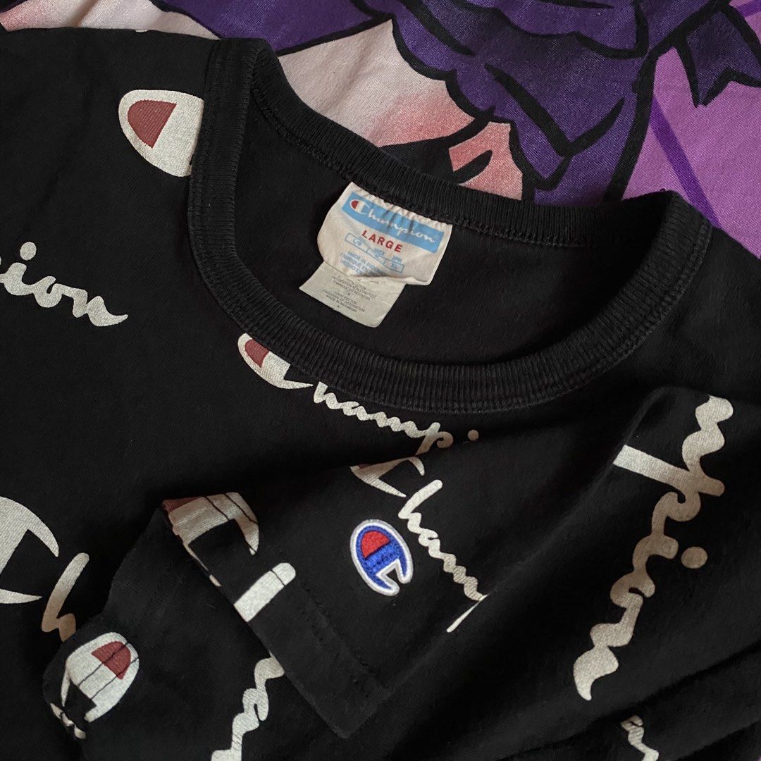 CHAMPION (Category: Tshirts & Polo Shirts ) located in Cavite. Submitted by suotnilowsenze (Listing ID 1464252612, Image 3). Description: CHAMPION Width: 22 Length: 26 (MEDIUM) Color rate: 9.5/10 Issue: No issue Excellent Condition ₱299 + 75 SHIPPING FEE.