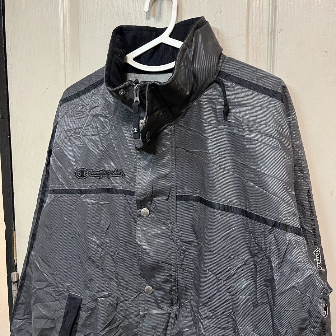 Champion | Thick Windbreaker (Category: Coats, Jackets and Outerwear) located in Quezon City. Submitted by giometryyy (Listing ID 1464294149, Image 3). Description: 26 x 22 thick material excellent condition with zipper and snap buttons 📍East Fairview, QC 🛵Lalam0ve / JnT 💰Payment first.