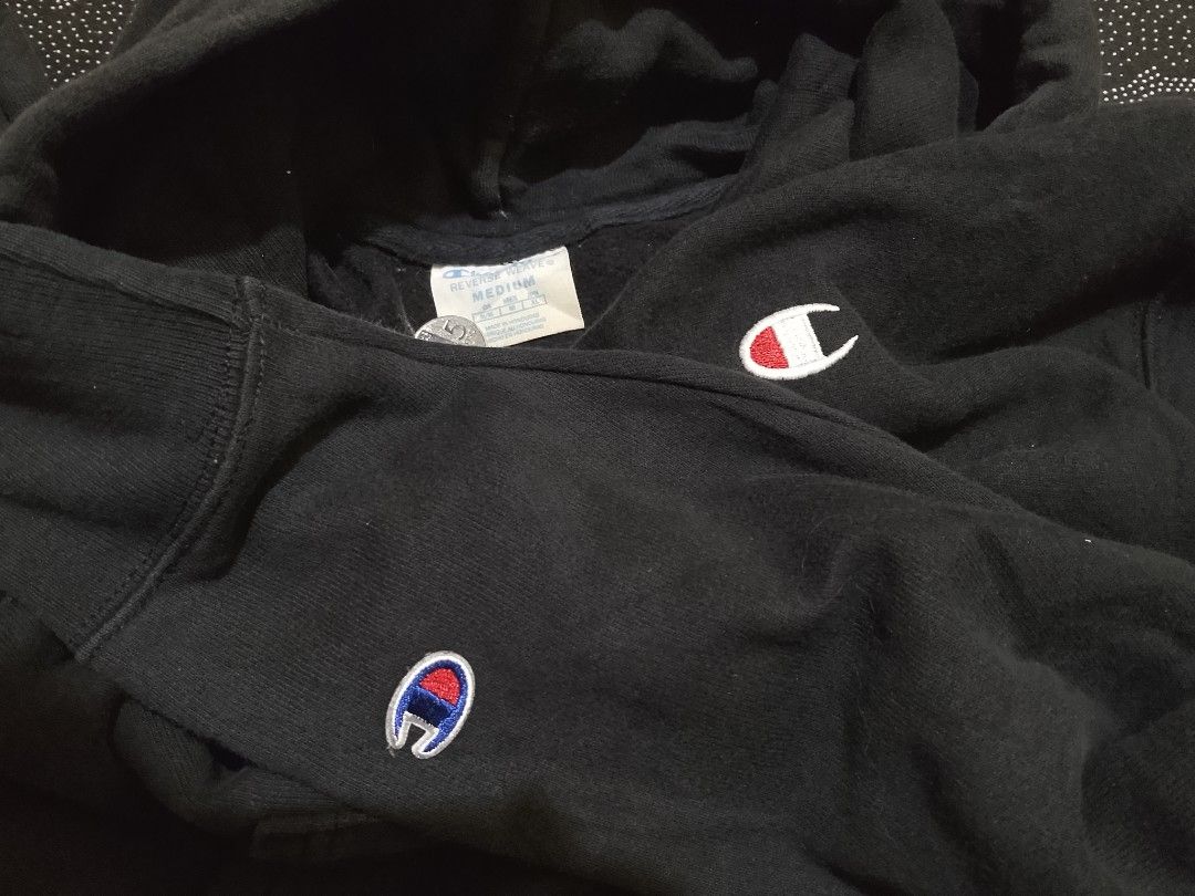 Champion Hoodies (Category: Hoodies) located in Baguio. Submitted by drecas (Listing ID 1464304452, Image 2). Description: Champion Reverse Weave Size: Large Dimes: 28x22 Issue:Minimal stain ₱300 Champion Authentic Size: Large Dimes:28x23 Issue: None ₱300 Champion Blue Size: Small (cropped type) Dimes: 22x19 Issue: Minimal stains ₱200 Champion Crew Neck Size: Large up to XL Dimes: 29x25 Issue:Minimal stains ₱250 Open for split/as pack Dm for tags