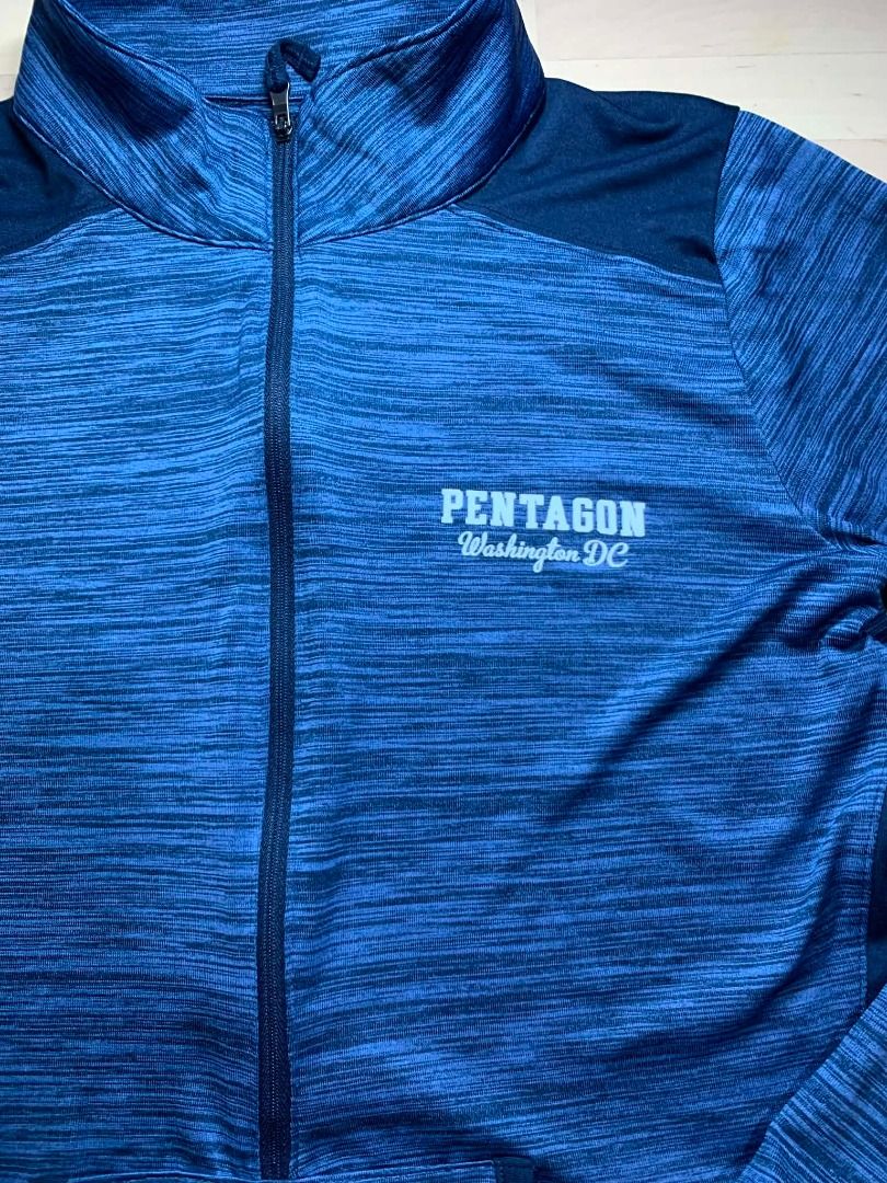 Champion Pentagon Washington DC Quarter Zip Pullover Size M (Category: Coats, Jackets and Outerwear) located in Manila. Submitted by musedeclutters (Listing ID 1464260348, Image 2). Description: - Champion Quarter Zip Pullover - Heathered Blue and Black Fabric - 'Pentagon Washington DC' Graphic on Chest - Two Front Pockets - Size: Medium - Ideal for Casual Wear or Light Workouts - Washed and properly stored before posting 😊.