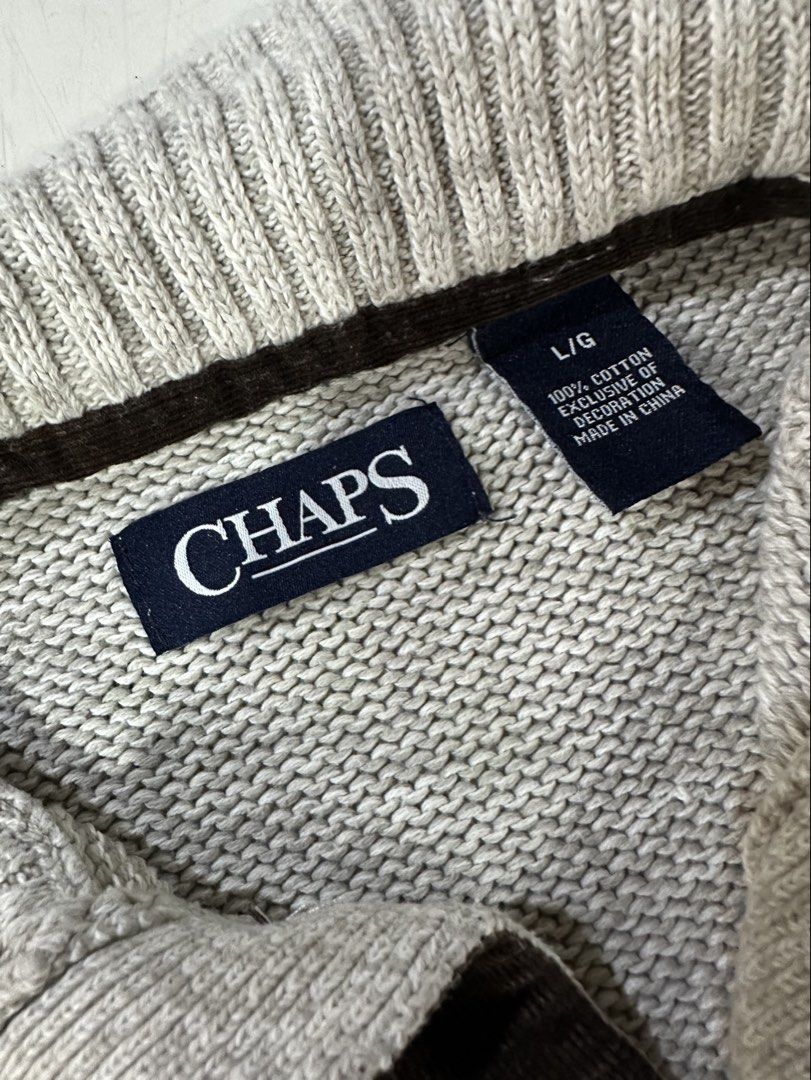 Chaps by Ralph Lauren knitted Sweater (Category: Coats, Jackets and Outerwear) located in Butuan. Submitted by BytheriverClothing (Listing ID 1464240269, Image 2). Description: Oatmeal color Color 9.5/10 No issues Very good condition Cozy knit material Old money Aesthetic L26 W21.