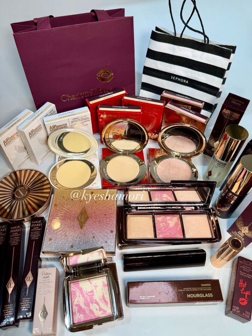 Charlotte Tilbury, NARS, Hourglass, Bobbi Brown Makeup Bundle (Category: Makeup) located in Cebu City. Submitted by kyeshamori24 (Listing ID 1464329813, Image 1). Description: - Authentic makeup bundle featuring Charlotte Tilbury, NARS, Hourglass, Bobbi Brown, and more. - Includes a mix of brand new and lightly used items. - Great variety of popular and sought-after beauty products. - Ideal for makeup enthusiasts wanting to explore different high