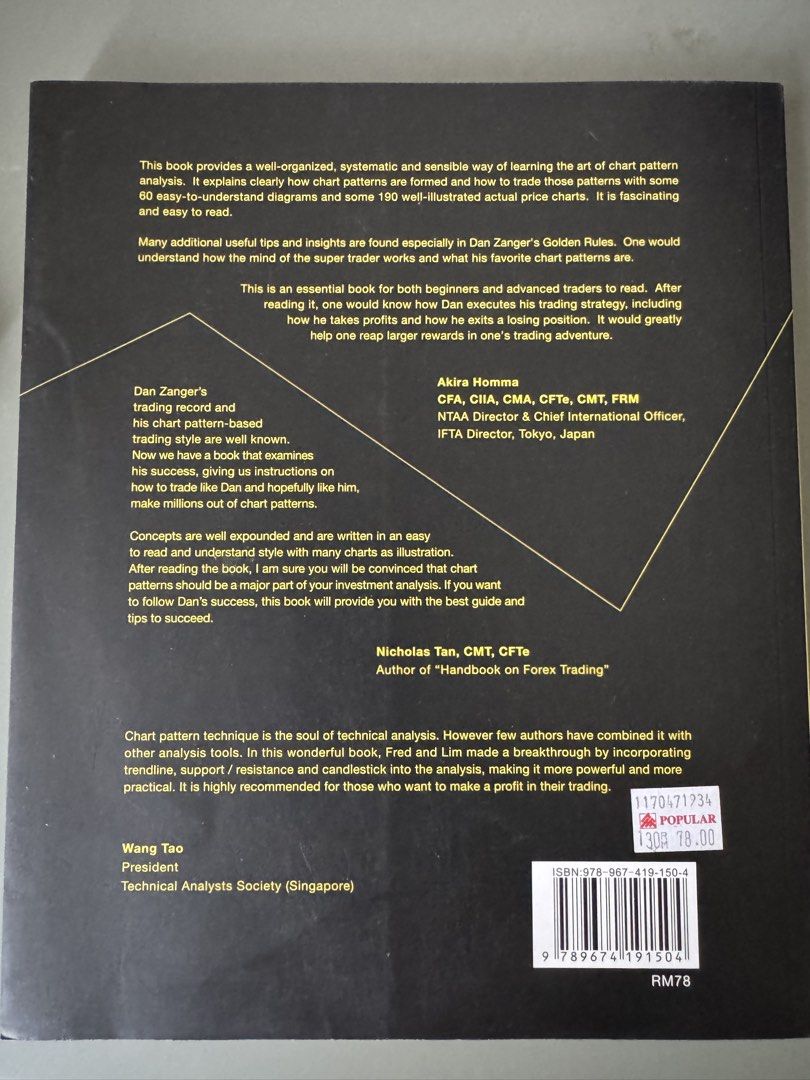 Chart Patterns Analysis: (Category: Textbooks) located in Kuala Lumpur. Submitted by vik.leong (Listing ID 1464185417, Image 2). Description: - Learn to trade stocks like a pro. - Understand chart patterns and how to trade them. - Suitable for both beginners and advanced traders..