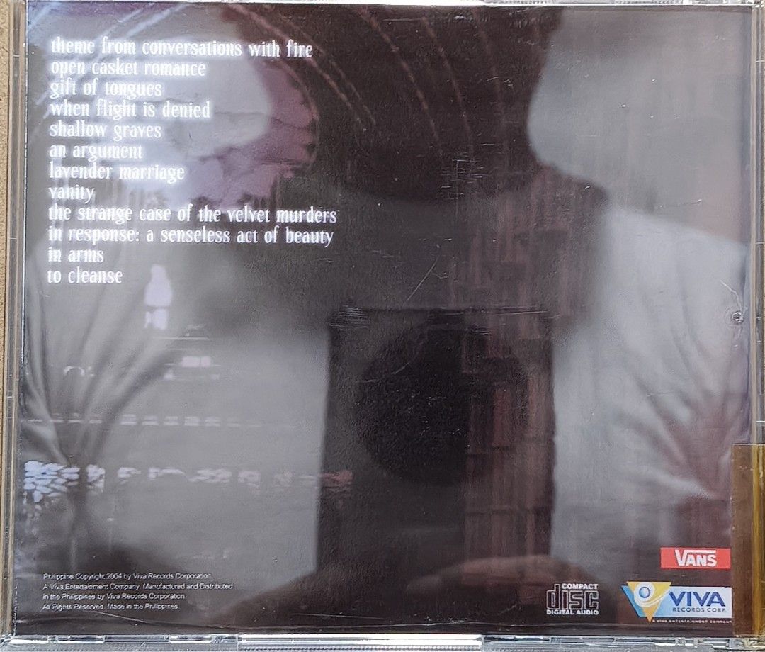 Chicosca Icarus CD (Category: CDs & DVDs) located in Manila. Submitted by ruelcabrer77078 (Listing ID 1464328940, Image 3). Description: - Artist: Chicosca - Album: Icarus - Release Year: 2004 - Record Label: Viva Records - Notable Tracks: 'When flight is denied', 'The strange case of the velvet murders' - Condition: CD in original jewel case - Ideal for: Music collectors.