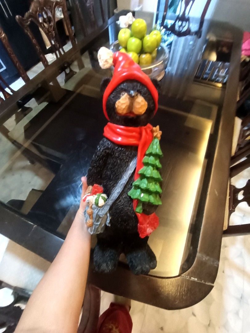 Christmas Decor Bear (Category: Other Home Decor) located in Dasmarinas. Submitted by solstice.style (Listing ID 1464145801, Image 3). Description: Happy Christmas Bear Christmas Decor Made Of Resin Can Put Lights in the back (see photos) About 25 imche height Kinda Heavy And Sturdy good Quality Got this is Landmark Makati 699 plus sf.