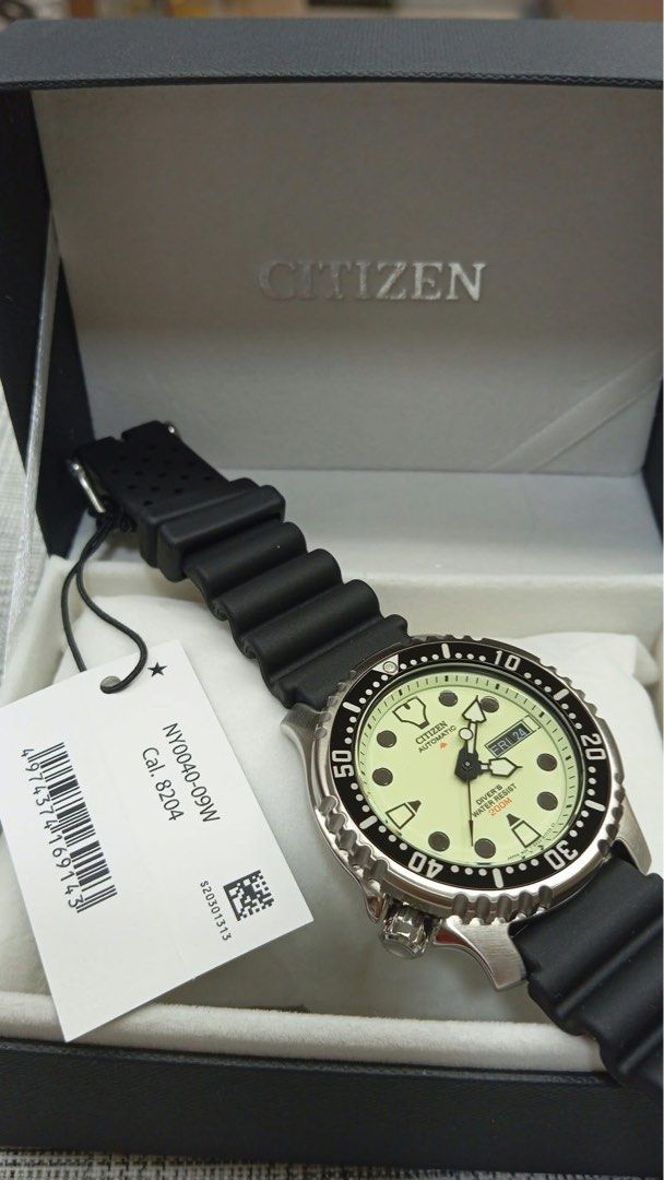 Citizen Promaster NY0040-09W (Category: Water Sports) located in Manila. Submitted by seikowatchfactory (Listing ID 1464174018, Image 3). Description: Model: NY0040-09W Price: 13995 pesos Specifications: Brand: Citizen Promaster Marine Collection Automatic Japanese Movement Case Diameter: 42mm Case Thickness: 12mm Lug width: 20mm Clasp: Fold Over with Safety Release Stainless Steel Case Stainless Steel Bracelet Day and Date display Screw Down Cro