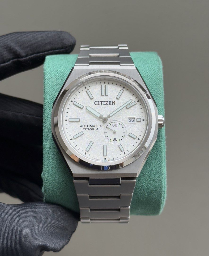 Citizen Zenshin White (Category: Men's Watches) located in Pasig City. Submitted by kjeldran00 (Listing ID 1464201824, Image 1). Description: Citizen Zenshin White Condition: 9.5/10 Inclusions: Outer Box, Watch Box, Extra Links, Manual and Warranty Card Specifications: Automatic Movement Caliber: 8213 Case Diameter: 40.5mm Bracelet: Super Titanium Case Material: Super Titanium Sapphire Crystal Water Resistance: 100m Model: NJ0180-80A -SRP is PHP 