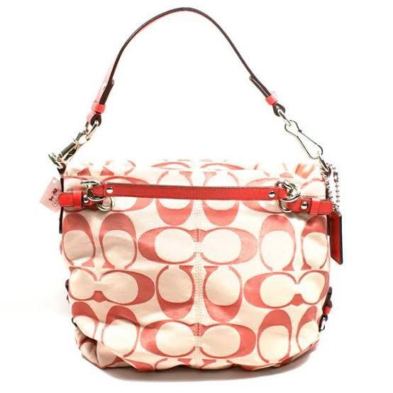 Coach Ottoman Brooke Handbag (Category: Shoulder Bags) located in Quezon City. Submitted by bellahatid00 (Listing ID 1464259333, Image 3). Description: Size: Medium Material: Canvas with Leather trim Condition: 9/10.