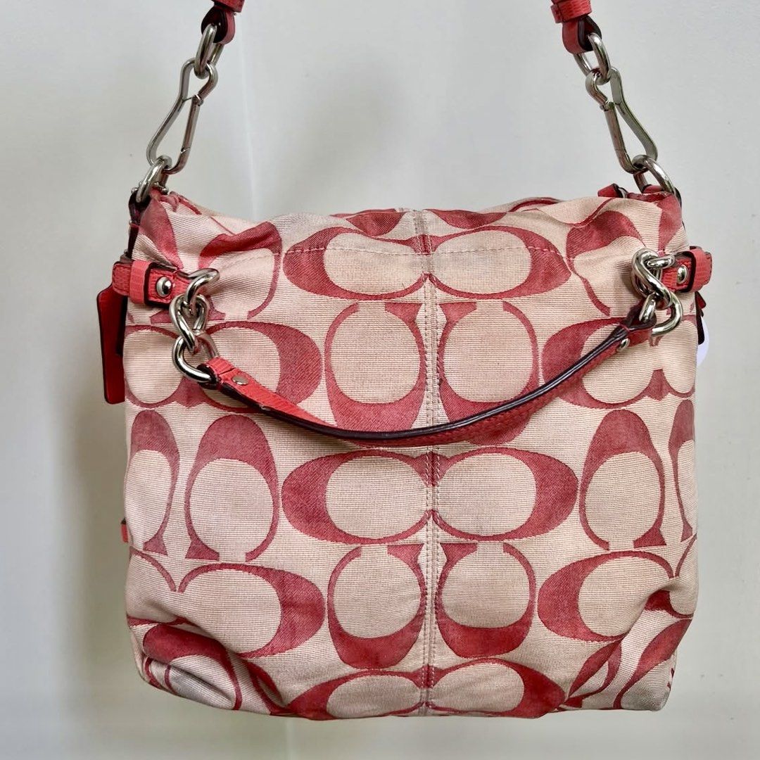 Coach Ottoman Brooke Handbag (Category: Shoulder Bags) located in Quezon City. Submitted by bellahatid00 (Listing ID 1464259333, Image 2). Description: Size: Medium Material: Canvas with Leather trim Condition: 9/10.