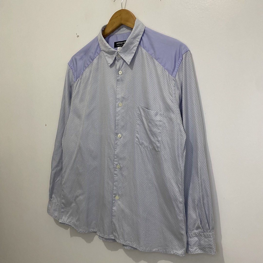 Comme Des Garçons Home Deux Button Down (Category: Formal Shirts) located in Tanauan. Submitted by flexingthriftsph (Listing ID 1464193271, Image 2). Description: Comme Des Garçons Home Deux Button Down Large on tag 20.5 inches - chest 18.5 inches - shoulder 26.5 - 27 inches - length 22 inches - sleeves length Used, has a small tear on sleeves, still in good condition .
