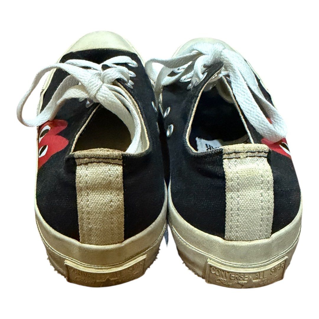 Converse Comme des Garcons play shoes (Category: Sneakers) located in Lipa City. Submitted by lifestyled (Listing ID 1464190853, Image 3). Description: Black Converse x Comme Des Garcons Play sneakers Size US 4 JPN 23 Outsole 25cm Needs a bit of cleaning 💯 Authentic Bought directly from store .