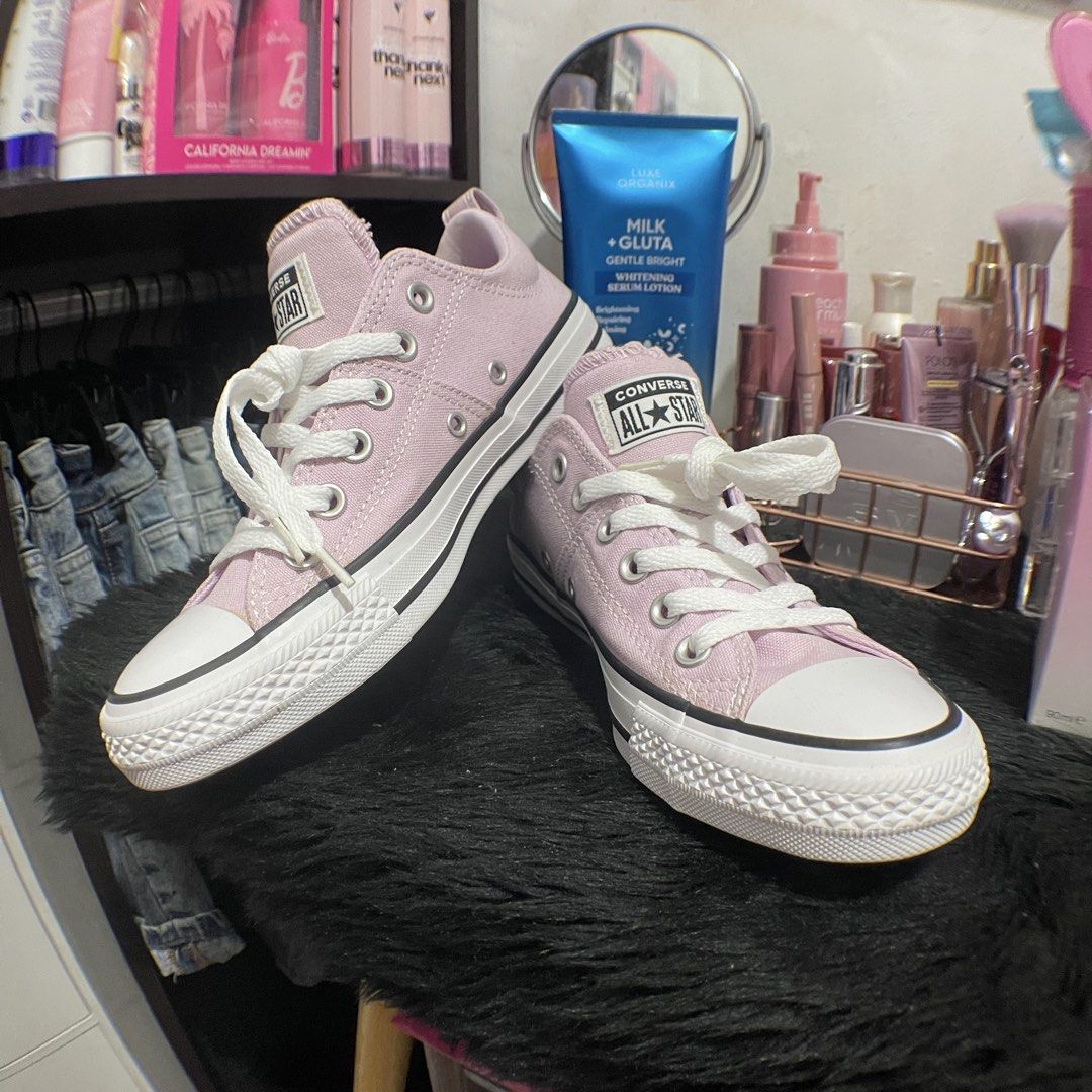 Converse Lilac Chuck Taylor All Stars (Category: Sneakers) located in Quezon City. Submitted by soldbypat (Listing ID 1464243749, Image 1). Description: • Brandnew (never used) • With very minimal storage stain seen on the photos • 9.5/10 condition.