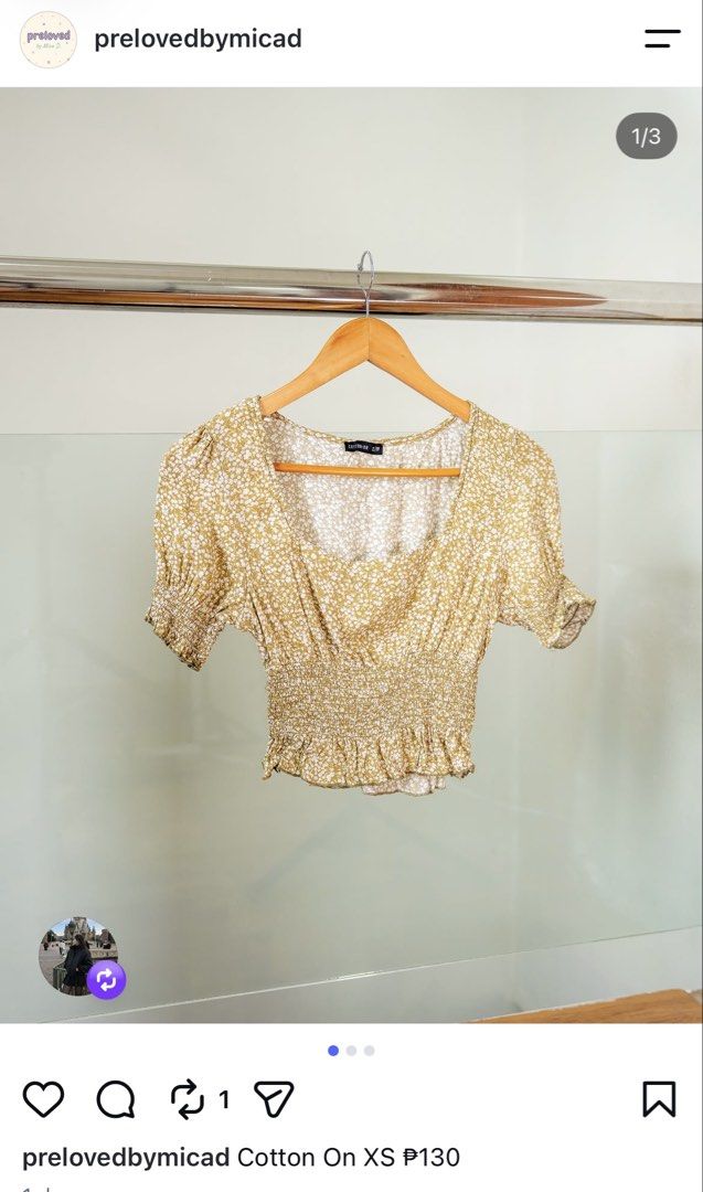 Cotton On XS (Category: Blouses) located in Lipa City. Submitted by prelovedbymicad (Listing ID 1464304102, Image 1). Description: .