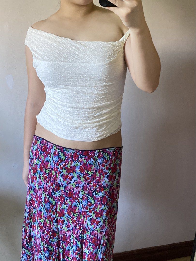 Cream one sided mesh top (Category: Sleeveless) located in Manaoag. Submitted by wewhorewhat (Listing ID 1464245035, Image 1). Description: see you monday size small brandnew from usa.