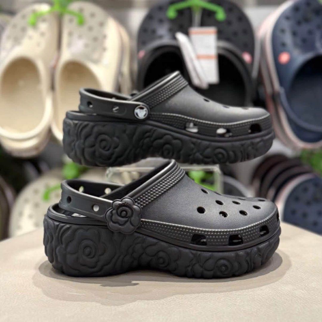Crocs Classic Platform Bloom Clogs Black - PREORDER (Category: Flats & Sandals) located in Santa Rosa. Submitted by miqboutique (Listing ID 1464163311, Image 1). Description: Crocs Classic Platform Bloom Clog Black 5-9 Womens ₱3,100 + SF • ETA Early Nov • 1K DP required • Guaranteed Original Fb page: Miq's Boutique.
