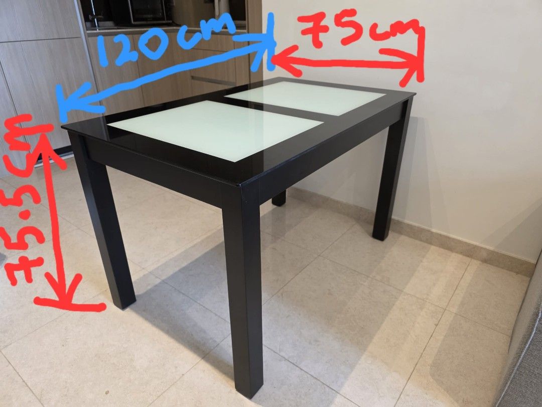 Dining Table (Category: Tables & Sets) located in Singapore. Submitted by jennifer0188 (Listing ID 1464302613, Image 2). Description: - Still in very good condition - Please arrange your own delivery - Moving house so need to clear by 29 September - 4 chairs, comfortable seat.