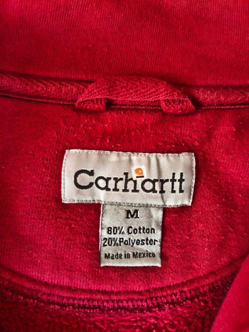 Carhartt Qzip 850 Shipped (Category: Coats, Jackets and Outerwear) located in Panitan. Submitted by pingpongggball (Listing ID 1464191633, Image 3). Description: - Brand: Carhartt - Color: Red - Size: Medium (M) - Material: 80% Cotton, 20% Polyester - Features: Half-zip closure, Front pouch pocket - Origin: Made in Mexico - Best for: Casual wear.