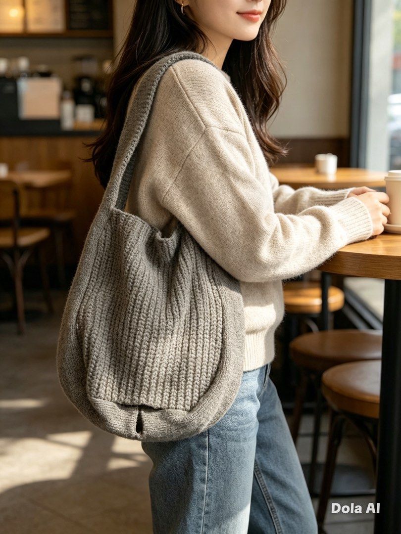 Dola Al Grey Knitted Shoulder Bag (Category: Shoulder Bags) located in Manila. Submitted by reginemarquez412 (Listing ID 1464230200, Image 1). Description: - Soft and comfortable grey knitted material - Stylish single shoulder strap - Ideal for everyday use - Spacious enough for your daily essentials.