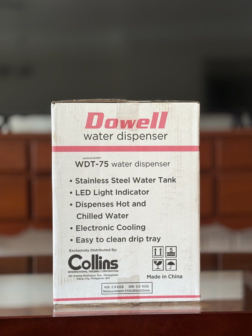 DOWELL WATER DISPENSER (BRANDNEW) (Category: Water Purifiers & Dispensers) located in Makati City. Submitted by TZ.Collections (Listing ID 1464238888, Image 3). Description: -BRAND-NEW/SEALED -SLIGHTLY NEGOTIABLE -FREE DELIVERY AROUND MAKATI.