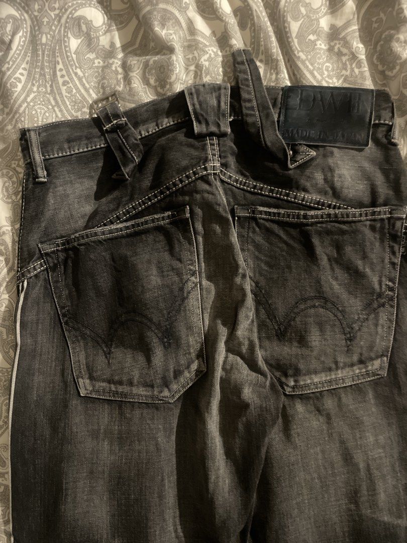 EDWIN Striped Jeans Size 30 Black Denim (Category: Jeans) located in Quezon City. Submitted by dmiguel4207 (Listing ID 1464235378, Image 3). Description: - EDWIN Jeans - Size: 30 - Color: Black Wash Denim - side stripe detail - Pockets: Two front, two back - Closure: Button fly L- 41in W - 17in Leg opening - 8.
