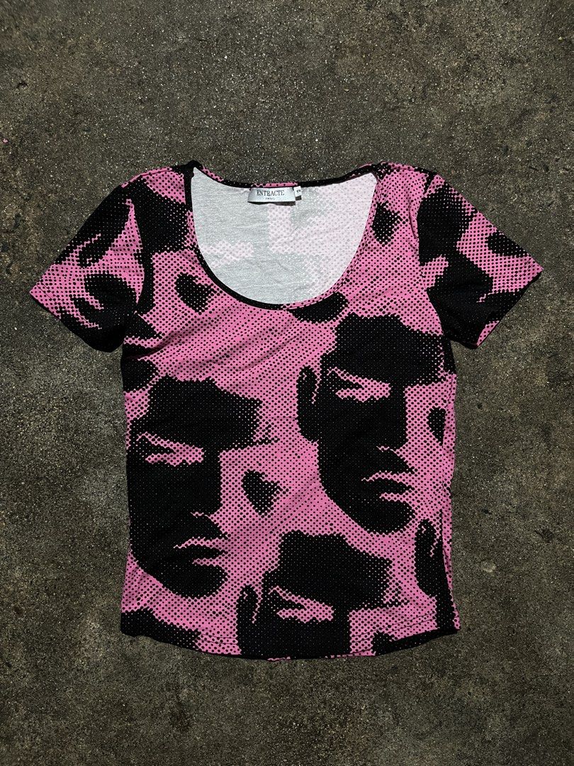 Entracte Paris - 90’s Halftone Face Graphic Print (Category: Shirts) located in Manila. Submitted by kashjulliane (Listing ID 1464297863, Image 2). Description: Excellent condition Good as new Deadstock/Vintage Made in France Size: Small Width: 14 Length: 20.