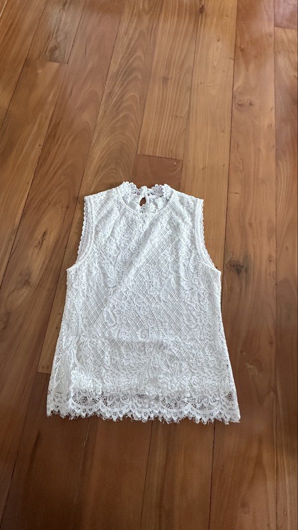 Ever New white lace top size xs (Category: Sleeveless) located in Cagayan de Oro. Submitted by alexamc_ (Listing ID 1464155943, Image 1). Description: .