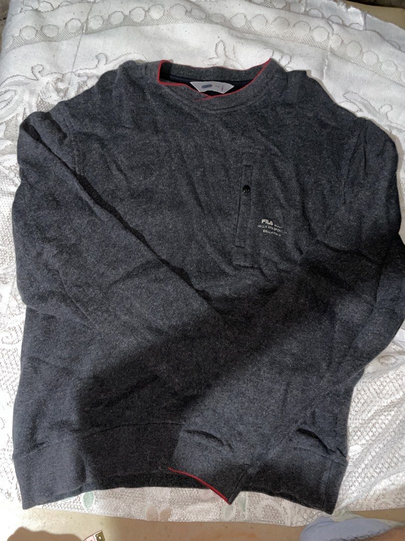 Fila Sweater Jacket for men (Category: Coats, Jackets and Outerwear) located in Mandaluyong City. Submitted by restystar (Listing ID 1464215156, Image 1). Description: 51 Width 65 Length Largw on tag.