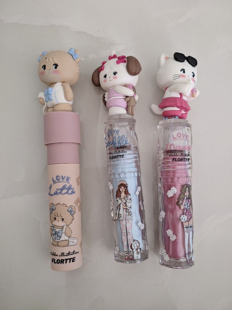 flortte x mikko illustrator lip mouse & gloss (Category: Makeup) located in Pasig City. Submitted by pottyhead.22 (Listing ID 1464198655, Image 1). Description: SET for 350 only. - bought for around 400+ each - not used, only kept it for display in vanity - long exp date 2029 - 150/ea.