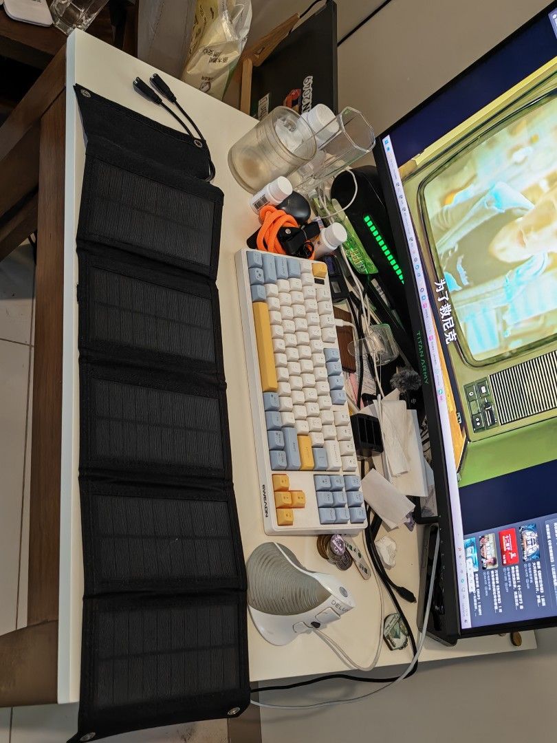 Foldable Solar Panel Charger with USB Ports (Avail before 9/29) (Category: Batteries & Power Banks) located in Manila. Submitted by oddowl-a357 (Listing ID 1464184012, Image 2). Description: - Portable solar charger - Folds out with multiple panels - Dual USB ports for charging devices - Ideal for camping and emergency power - Lightweight and easy to carry - Get power on the go.