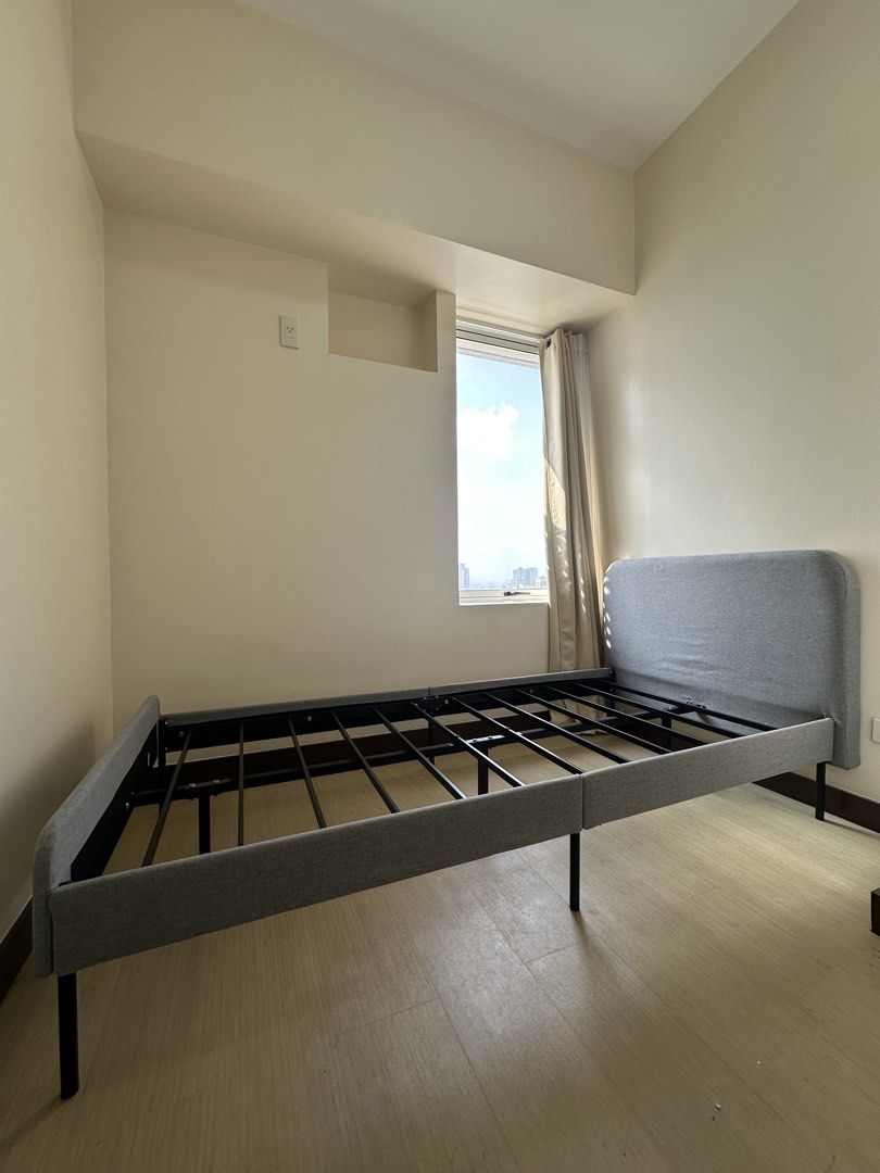 FOR SALE: Single Bed Frame with Headboard (Category: Bed Frames & Mattresses) located in Quezon City. Submitted by vjplaton (Listing ID 1464147327, Image 1). Description: For sale: Single Bed Frame (36x75in) with headboard from Mandaue Foam Recently purchased and used for less than a month RFS: Replacing with double deck.