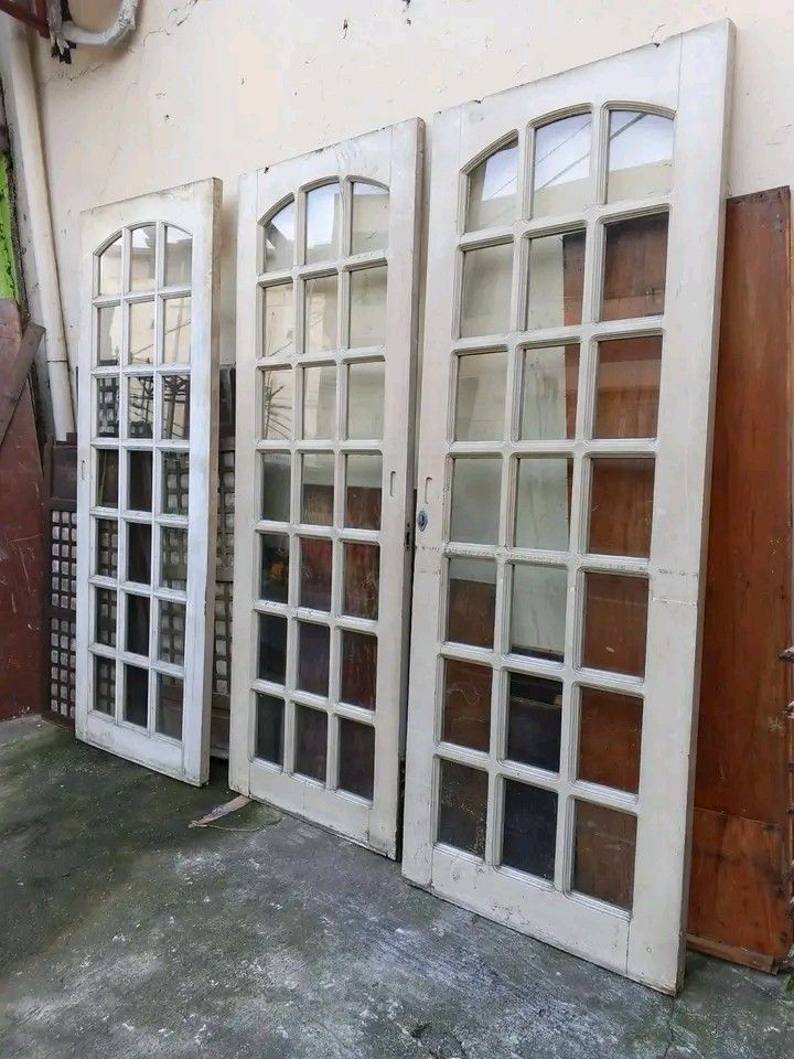 French doors solid wood (Category: Other Home Furniture) located in Manila. Submitted by carmelites36250 (Listing ID 1464204617, Image 1). Description: French Doors White 3pcs available 78 x 210cm 4500 each Brown 3pcs available 73 x 205 4500 each.