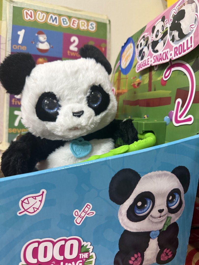 FurReal Friends Coco the Tumbling Panda Interactive Toy (Category: Interactive Toys) located in Quezon City. Submitted by jvr2019 (Listing ID 1464238654, Image 2). Description: - Interactive Coco the Tumbling Panda - Giggles, snacks, and rolls - Over 60 sounds and reactions - Requires 4 AA batteries (not included) - Includes bamboo accessory and bottle - Great fun for kids!.