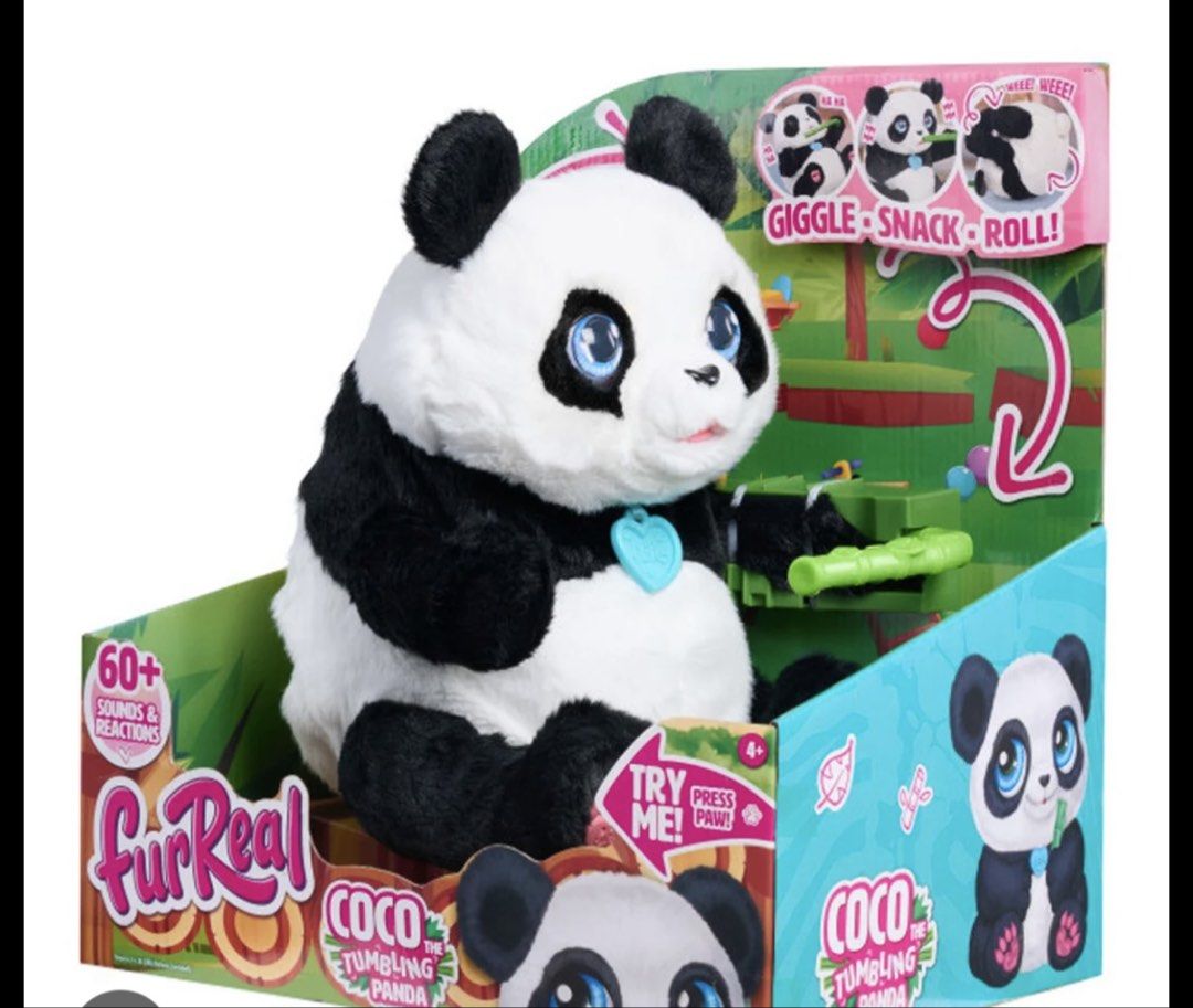 FurReal Friends Coco the Tumbling Panda Interactive Toy (Category: Interactive Toys) located in Quezon City. Submitted by jvr2019 (Listing ID 1464238654, Image 1). Description: - Interactive Coco the Tumbling Panda - Giggles, snacks, and rolls - Over 60 sounds and reactions - Requires 4 AA batteries (not included) - Includes bamboo accessory and bottle - Great fun for kids!.