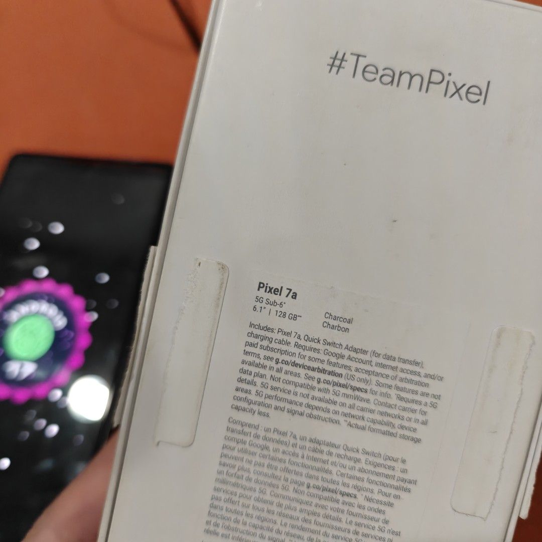 Google Pixel 7a 128gb US (Category: Google Pixel) located in Manila. Submitted by kvrtx (Listing ID 1464224572, Image 3). Description: First own. Secondary phone only Healthy battery 250 cycles Smooth unit no dents Latest OS. Never been flashed US variant no shutter sound Complete unused cable Original box Case Extra tempered glass Php 11,000 for sale only Cloverleaf mall balintawak meetups Rfs: upgrade.