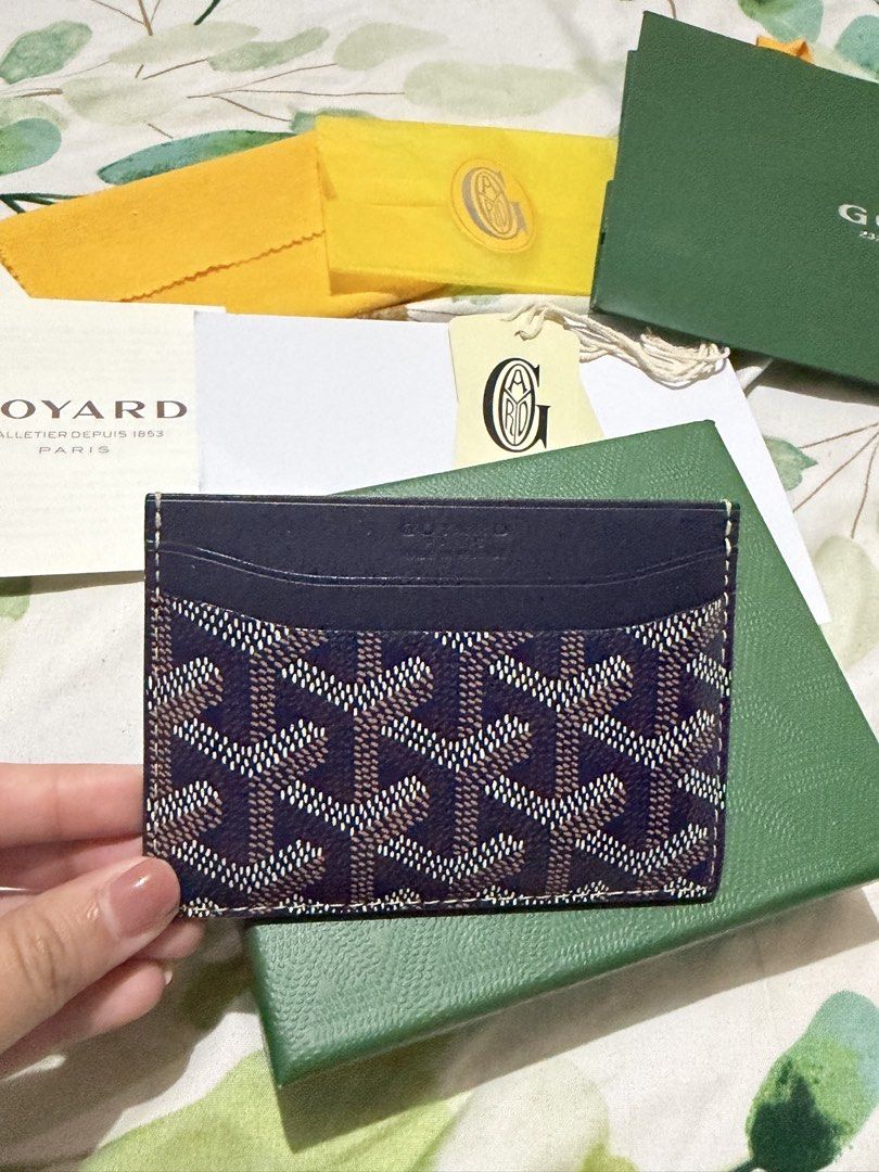 Goyard Sulpice Card Holder - Navy Blue (Category: Luxury Bags & Wallets) located in Manila. Submitted by thebaddestcloset (Listing ID 1464291712, Image 1). Description: Goyard Sulpice Card Holder — Navy Blue Selling a Goyard card holder in excellent, like-new condition. ✨ * Classic Goyardine canvas * Navy/black colorway * Minimalist and timeless design * Comes with box, dust/packaging materials, tags, and booklet as shown in photos * Kept careful