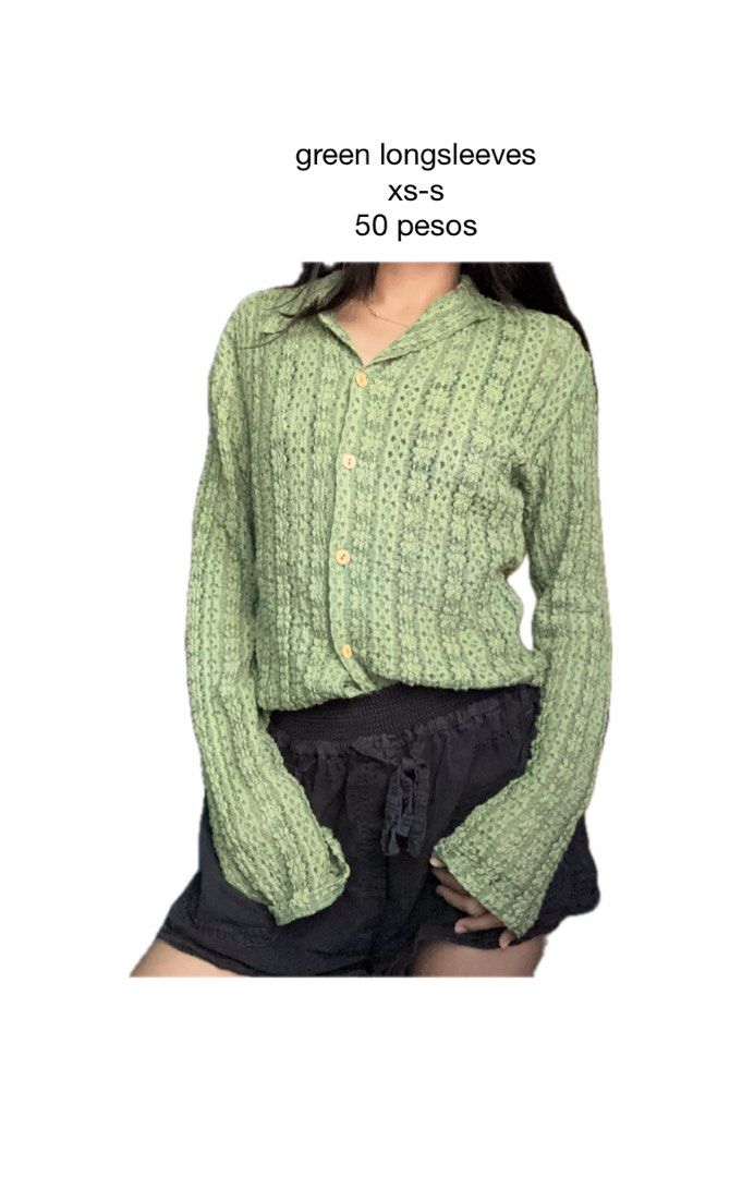 Green Textured Longsleeves Top XS-S (Category: Longsleeves) located in Lucena. Submitted by fn.clst (Listing ID 1464158407, Image 1). Description: xs-s.