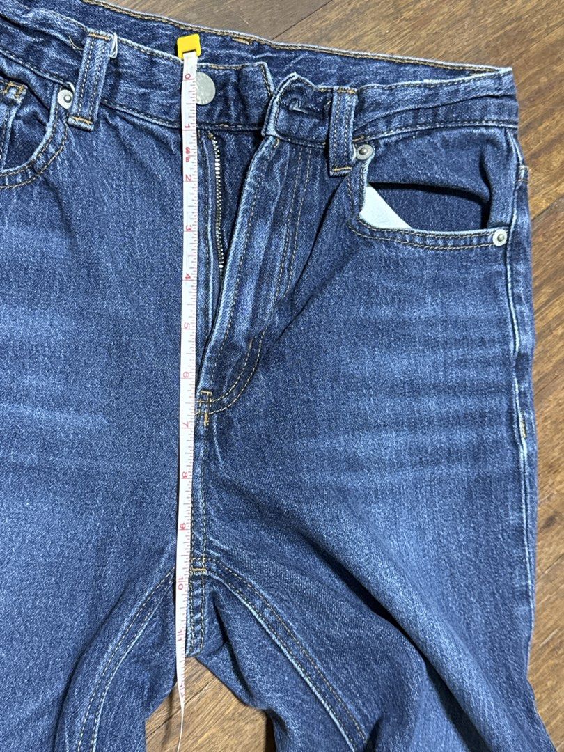GU blue denim (Category: Jeans) located in Manila. Submitted by fm1245 (Listing ID 1464273804, Image 2). Description: - Classic blue denim overalls -S on tag -26 - Multiple pockets on front and sides - Adjustable straps with button closures - Ideal for casual wear.