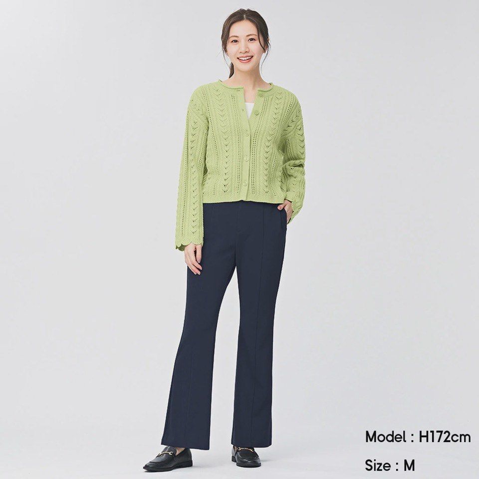 GU by UNIQL0 cut and sew flared pants (Category: Other Bottoms) located in Guiguinto. Submitted by candlonlineshop (Listing ID 1464264675, Image 1). Description: ✨FIRST TO PAY BASIS✨ GU by UNIQL0 cut and sew flared slacks Size on tag: medium Condition: 9.5/10 Waist: 27”-30” Length: 38” Flaw/s: none ₱350 + sf *Blue 📍Bulacan 🚚Sh0pee check out (SPX) | J&T express •Items may have minor unnoticed flaws — please manage your expectations as you are de