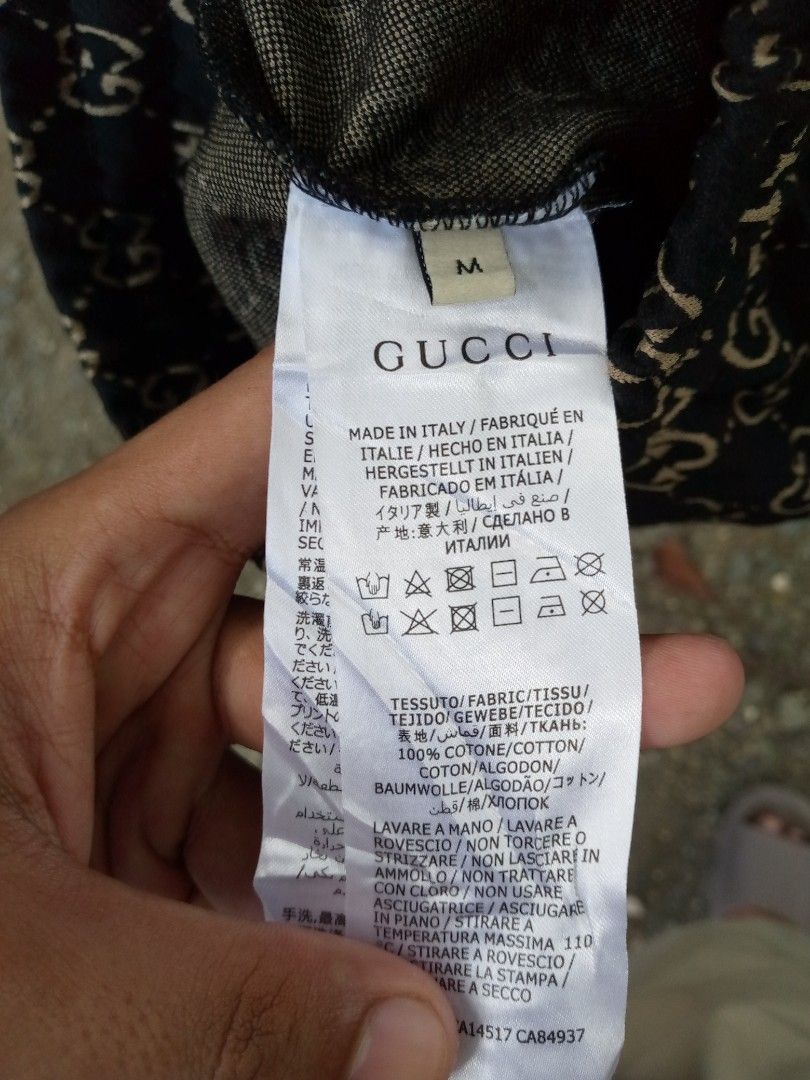 Gucci GG Monogram Shorts Size M (Category: Shorts) located in Manila. Submitted by adrianloqu02215 (Listing ID 1464182532, Image 3). Description: - Authentic Gucci shorts - All-over GG monogram print (black/beige) - Side stripe detail - Drawstring waist - Made in Italy - Cotton blend fabric - Size M.