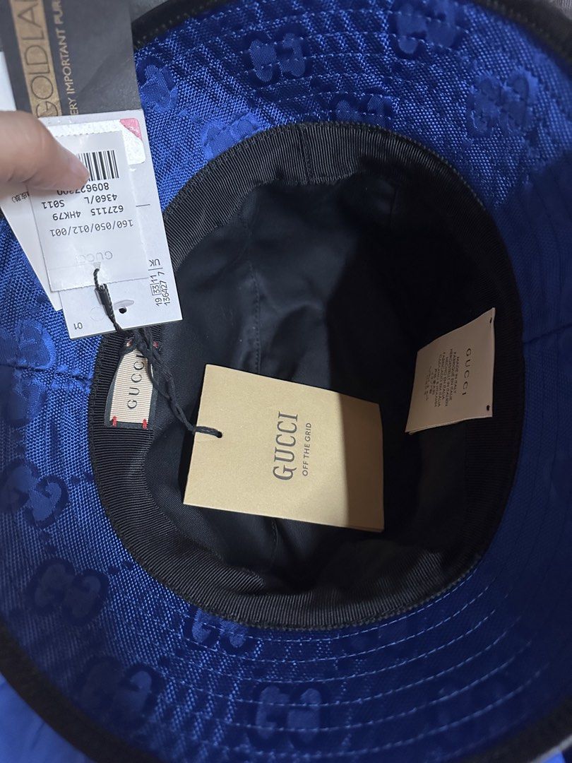 Gucci Off the Grid Bucket Hat (Category: Luxury Accessories) located in Quezon City. Submitted by _legitAF (Listing ID 1464218462, Image 2). Description: For sale only!! Brandnew Gucci Bucket Hat Off the Grid L size (58-60cm) Dustbag, cards and Paper bag Retails around 38k Authentic Money back!! Meet up preferably in Sun Residences Condo, QC area .
