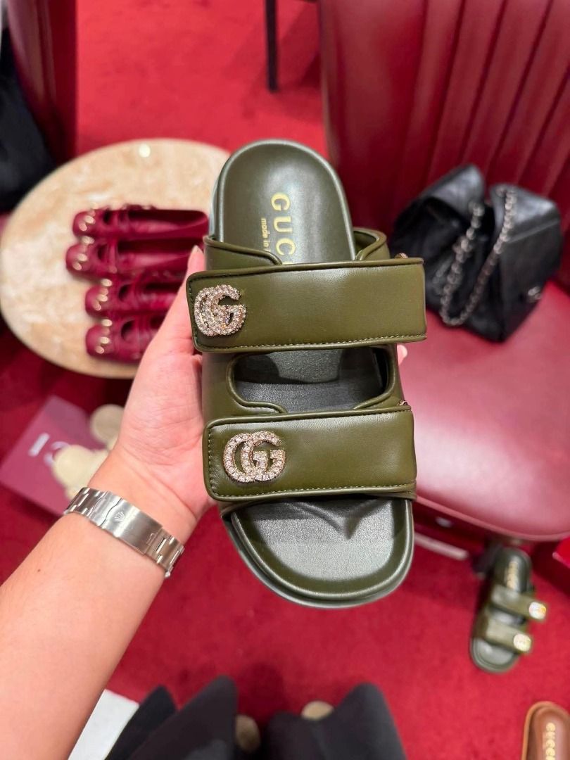 Gucci Sandals (Category: Slippers and slides) located in Rizal. Submitted by hiraya16 (Listing ID 1464224461, Image 2). Description: Size 36 (can still fit to size 37 slim) - complete with box, dust bag, and paper bag - 100% Original Available Onhand ready to ship DM ✉️ J&T - Lalamove - LBC.