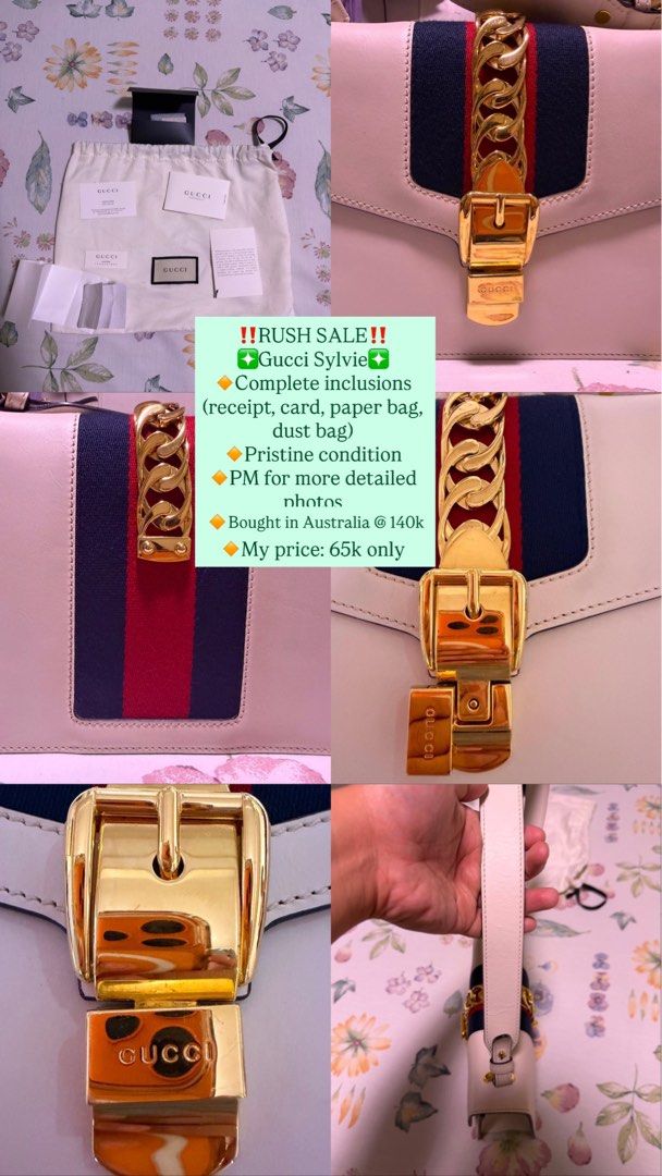 Gucci Sylvie (Category: Cross-body Bags) located in Concepcion. Submitted by shopzieeyab (Listing ID 1464345802, Image 1). Description: Pristine Condition Complete box.