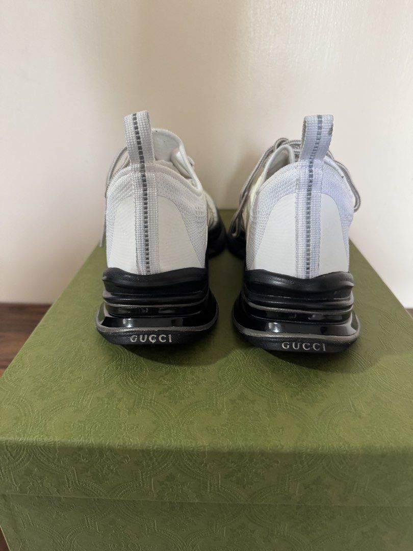 Gucci White Black Fabric Technical Running Sneakers (Category: Sneakers) located in Pasay City. Submitted by josec03 (Listing ID 1464171177, Image 3). Description: Barely used Gucci White Black Fabric Technical Running Sneakers. Purchased for P54,500. Gucci Size 7. Fits those who wear Nike Sizes 8/8.5 Complete with box, papers, dust bag and sales invoice from Gucci. .