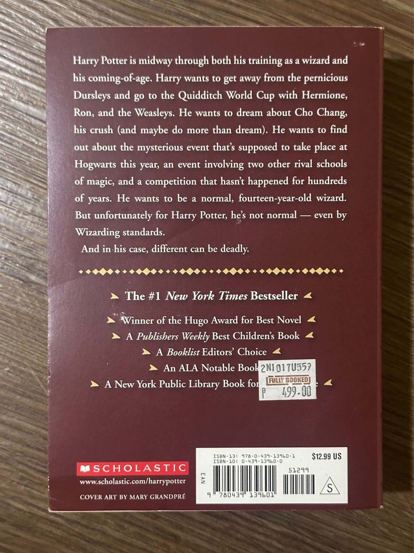Harry Potter Goblet of Fire (Category: Children's Books) located in Paranaque City. Submitted by juju_closet (Listing ID 1464215412, Image 2). Description: Goblet of Fire Condition: 8.5/10.