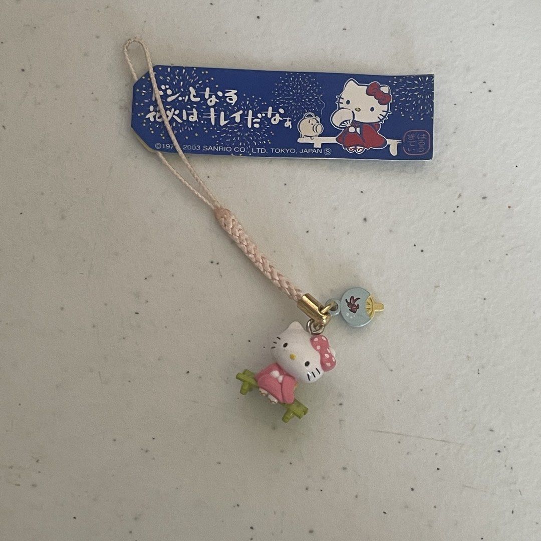 Hello Kitty Gotochi Keychain (Category: Character Goods) located in Iloilo. Submitted by snrlvr_ (Listing ID 1464182274, Image 1). Description: Authentic! - Sanrio licensed product - Made in China - Ideal for decorating bags or phones - Original tag included.