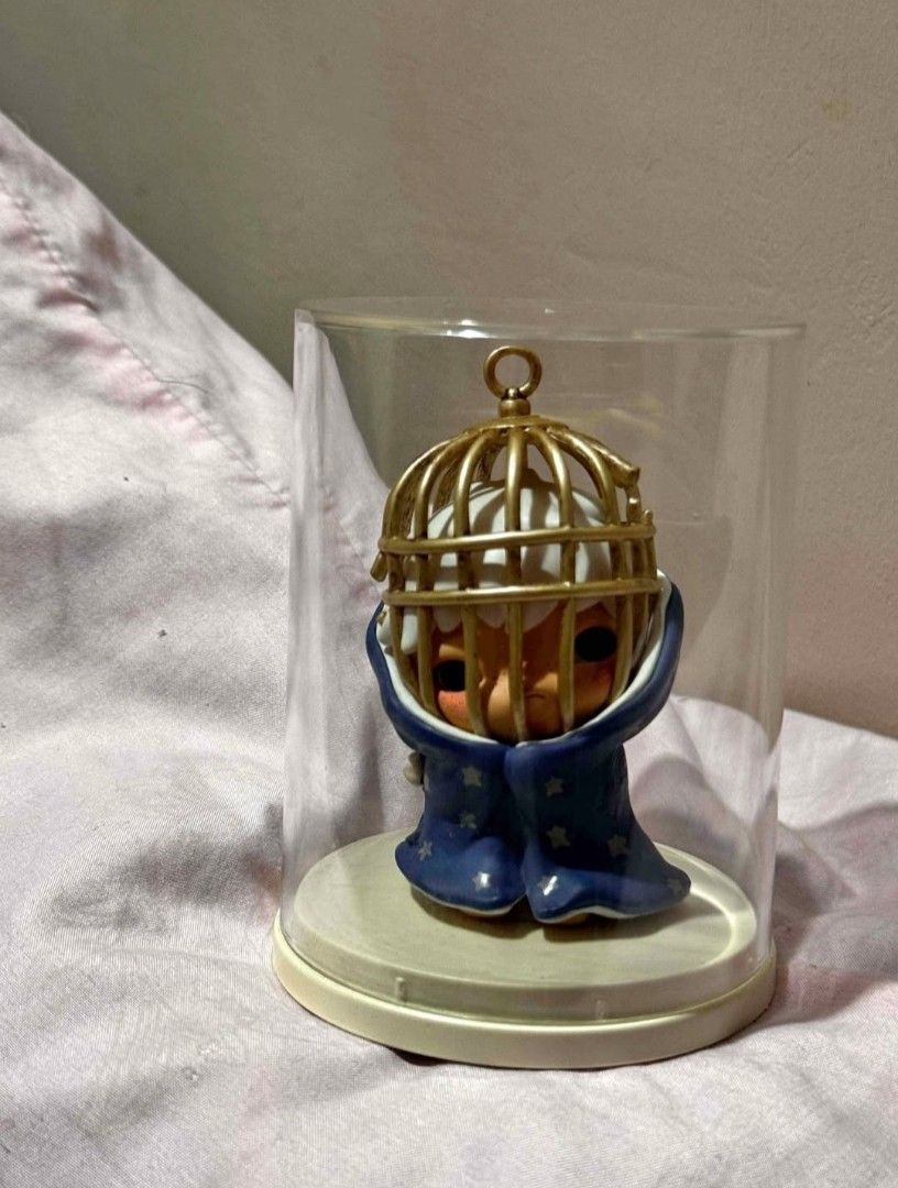 Hirono Birdcage (Category: Designer & Blind Box Toys) located in Manila. Submitted by jaysieseva620 (Listing ID 1464264911, Image 1). Description: - Adorable figurine with a blue starry robe. - Comes in a clear protective case. - It has no box or card. just acrylic case on it..