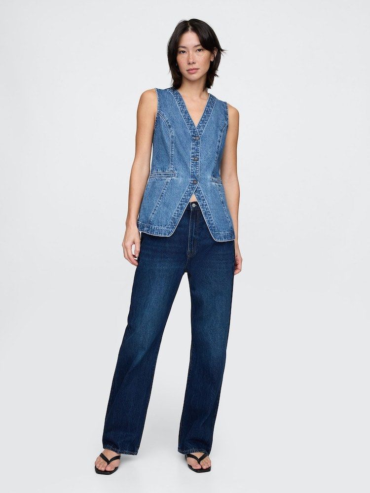 H&M DENIM VEST TOP (Category: Sleeveless) located in Manila. Submitted by jennysantos_ (Listing ID 1464213339, Image 3). Description: (1) SMALL (5) MEDIUM (1) LARGE (1) XL (1) XXL.