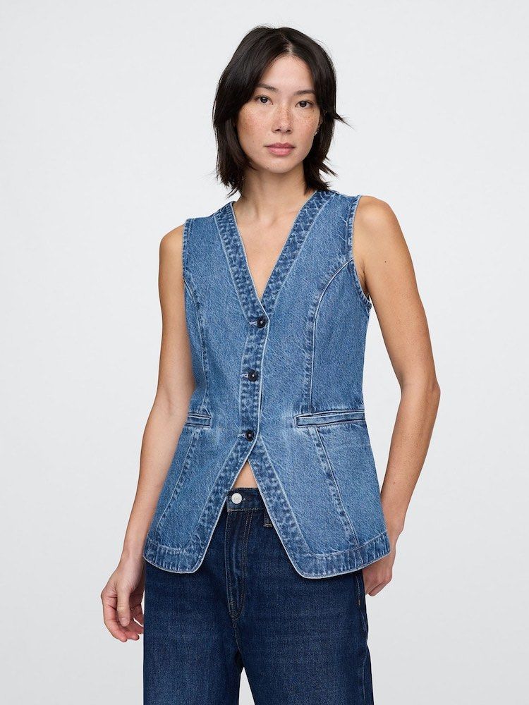 H&M DENIM VEST TOP (Category: Sleeveless) located in Manila. Submitted by jennysantos_ (Listing ID 1464213339, Image 2). Description: (1) SMALL (5) MEDIUM (1) LARGE (1) XL (1) XXL.