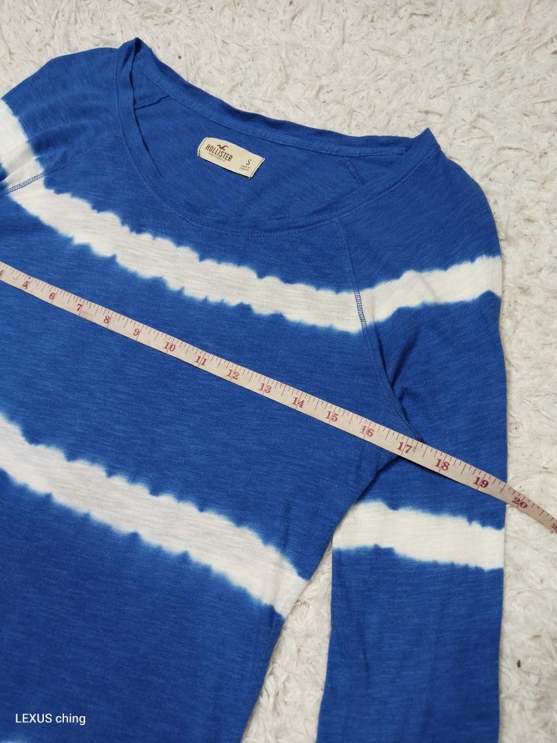 Hollister tie dye striped (Category: Longsleeves) located in Manila. Submitted by lexusthrift1995 (Listing ID 1464137791, Image 3). Description: Size- SMALL Dimension- 17x25.5 Color rate- 8/10 Condition- 8/10 issue- no issue good condition ‼️200.pesos plus shipping fee 💸MODE OF PAYMENT- GCASH payment first 🚛MODE OF DELIVERY- J&T or LALAMOVE 📍LOCATION- NORTH CALOOCAN CAMARIN BRGY.177 1705 SUNFLOWER STREET. 🗒Note: Please manage your expectation